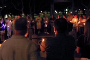 A Trinity- Organized Candlelight Vigil on the Truman Campus Addressing Racism